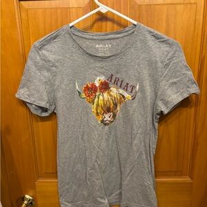 Ariat Heather Gray Floral Graphic Tee girls XXL or woman’s XS